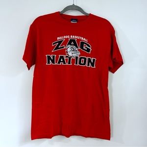 Gonzaga University T-Shirt Zag Nation Basketball Team Bulldogs Adult Medium Red